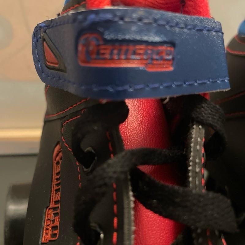 Chicago Skates Kids Boys Sidewalk Quad Rollerskates Black With Red Wheels Size 1