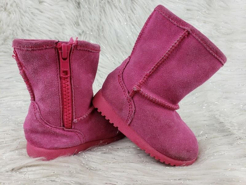 CIRCO Pink Suede Toddler Baby Size 3 Faux Fur Lined Boots Booties