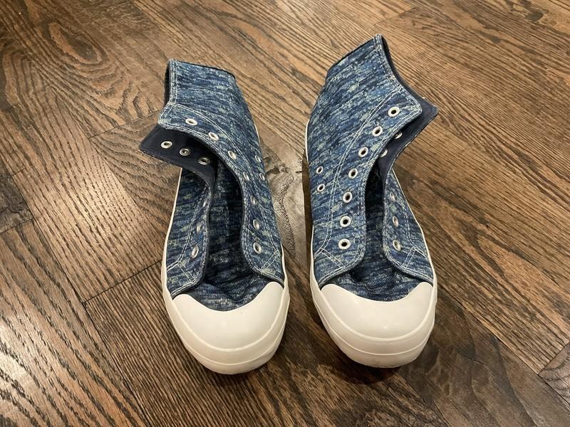 City Steps High Top Sneakers Lace Up Blue/White Girls/Women Size 10 No Laces