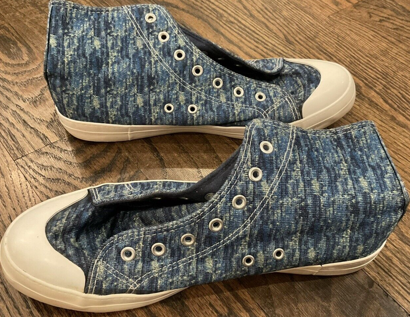 City Steps High Top Sneakers Lace Up Blue/White Girls/Women Size 10 No Laces