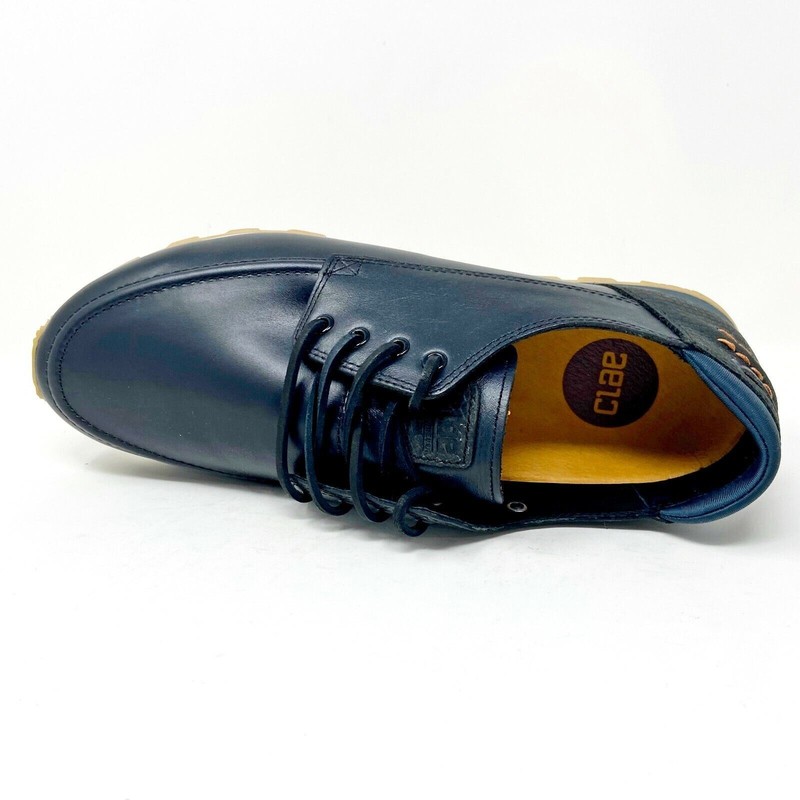 Clae Desmond Black Leather Mens Premium Casual Sneakers