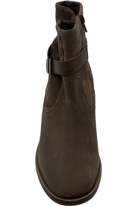 Clarks Collection Leather Mid Boots Camzin Strap Dark Taupe