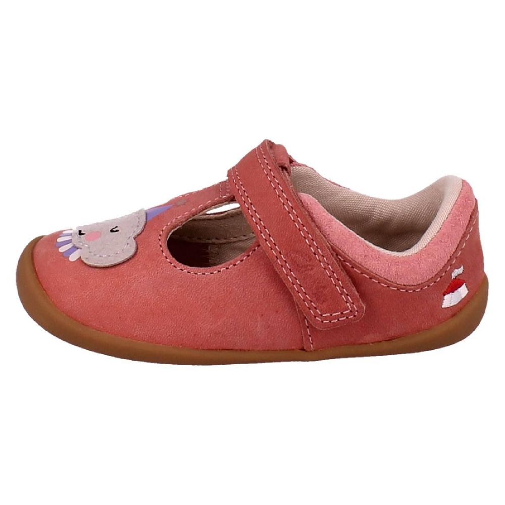 Clarks Girls Elephant And Lion Design T-Bar Shoes 'Roamer Hats'