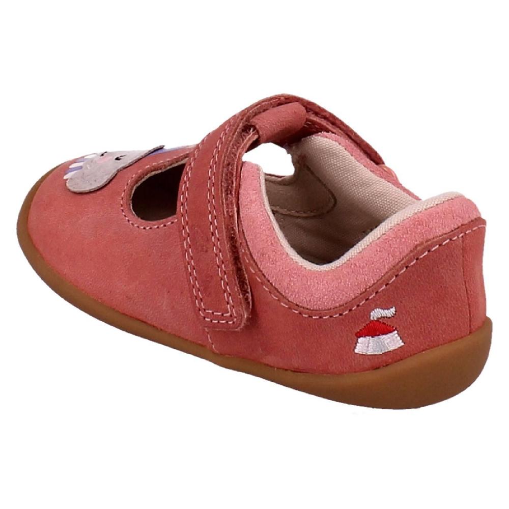 Clarks Girls Elephant And Lion Design T-Bar Shoes 'Roamer Hats'