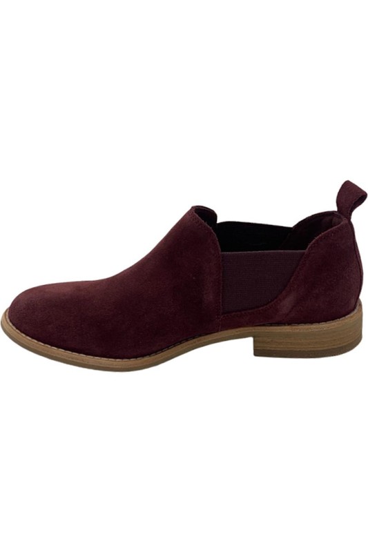 Clarks Leather Slip On Booties Edenvale Page Burgundy Suede