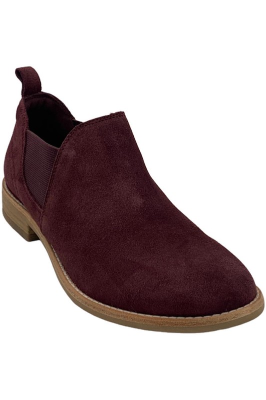 Clarks Leather Slip On Booties Edenvale Page Burgundy Suede