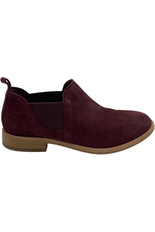 Clarks Leather Slip On Booties Edenvale Page Burgundy Suede