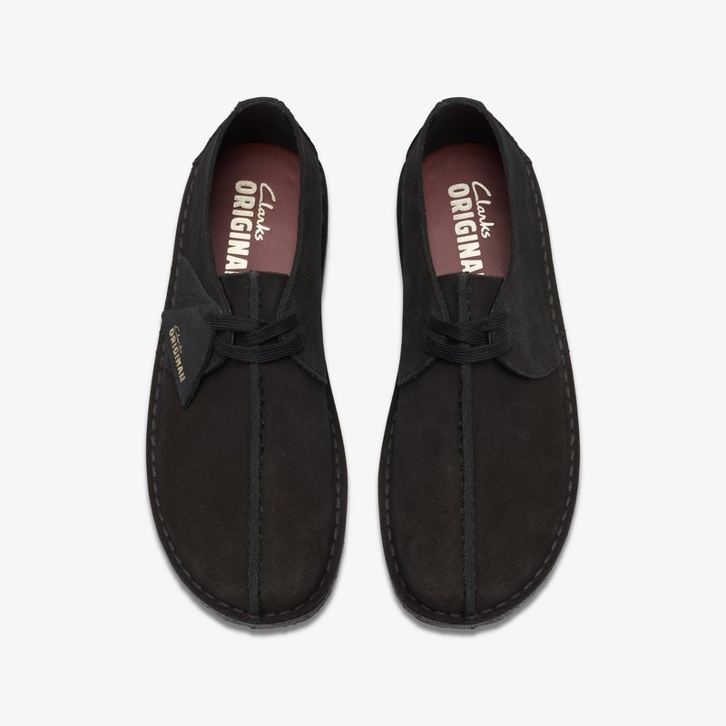 Clarks Originals Desert Trek Men's Black Suede Shoes 26178476