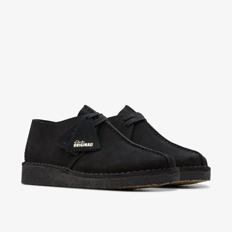 Clarks Originals Desert Trek Men's Black Suede Shoes 26178476