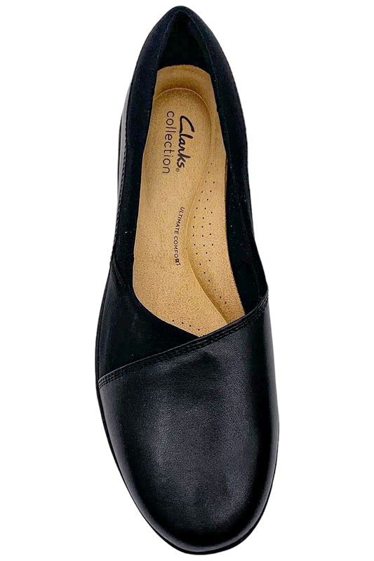 Clarks Women's Suttyn Walk Leather Wedges Black Leather