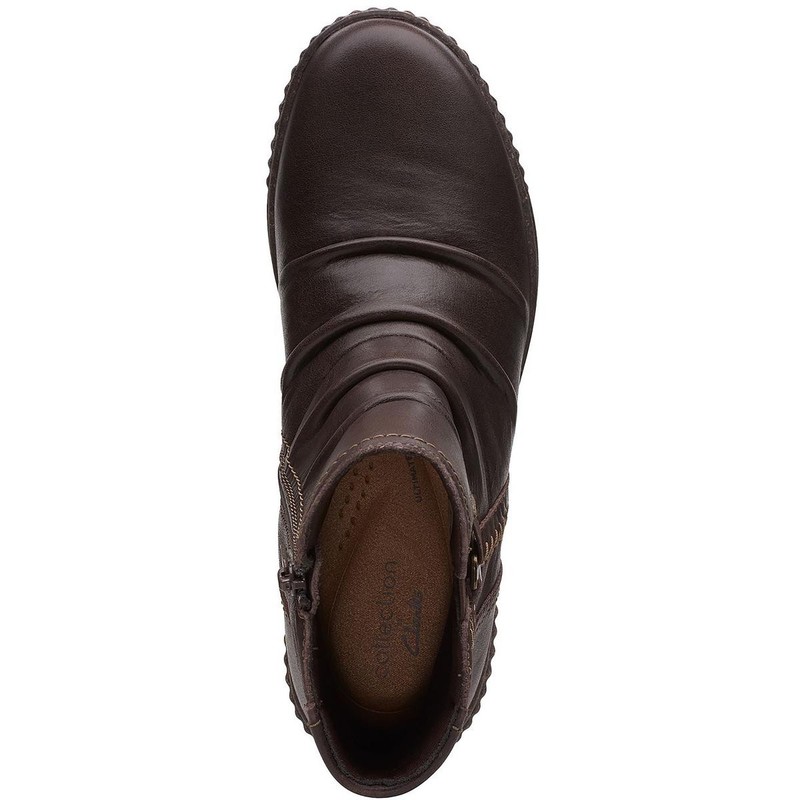 Clarks Womens Caroline Orchid Brown Booties Shoes 8.5 Wide (C D W) BHFO 3135