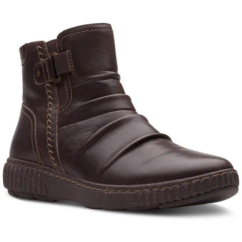 Clarks Womens Caroline Orchid Brown Booties Shoes 8.5 Wide (C D W) BHFO 3135