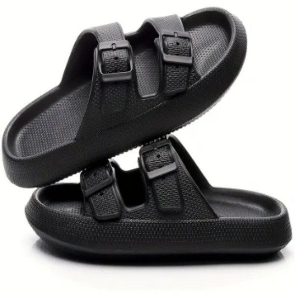 Cloud Slides For Women Men EVA Sandals Thick Sole Adjustable Buckles Slippers