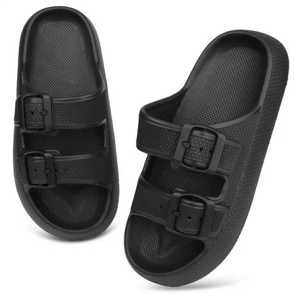 Cloud Slides for Women Men EVA Sandals Thick Sole Adjustable Buckles Slippers