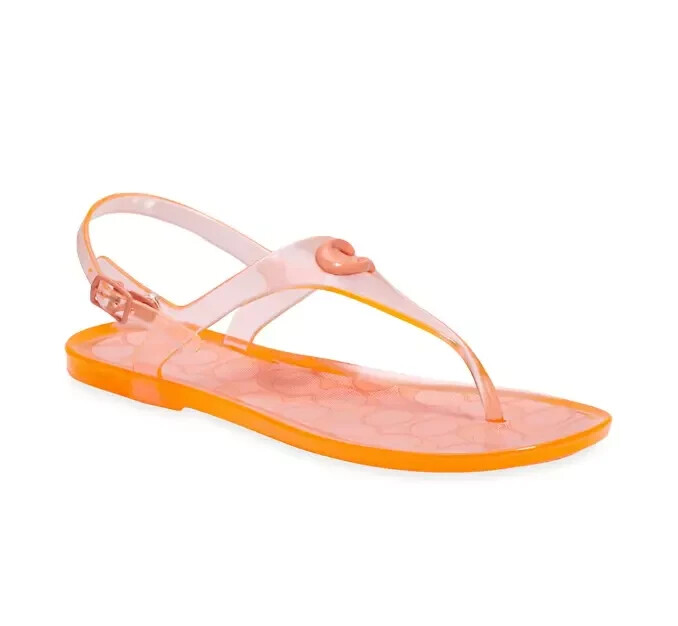 Coach Caleigh Soft Leather Slingback Thong Sandals Womens Size 9 M A01211 • Coach Caleigh Soft Leather Slingback Thong Sandals Womens Size 9 M A01211 •