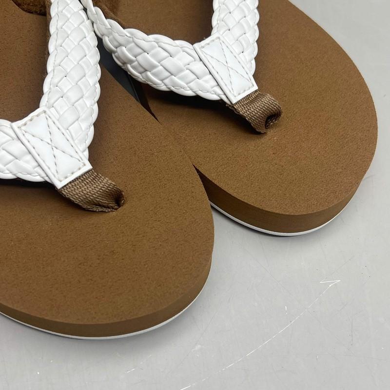 COBIAN Braided Bounce Synthetic Leather Sandals Women's Sz 9 EU 39.5 White BRB10