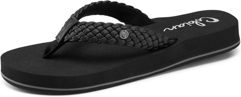 Cobian Braided Bounce Womens Size 6 Black Synthetic Flip Flops Sandals Shoes