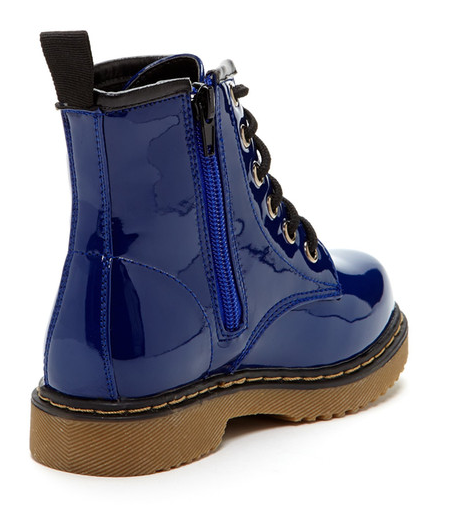Coco Jumbo Royal Blue Patent Jane Boots Big Girls Size 4.5-7 Y