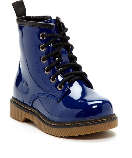 Coco Jumbo Royal Blue Patent Jane Boots Big Girls Size 4.5-7 Y