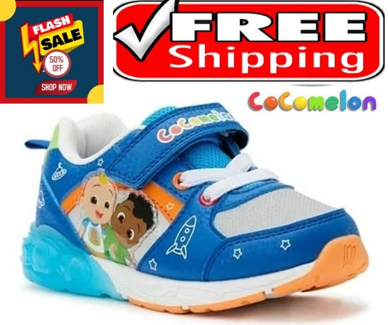 Cocomelon Toddler Boys SIZE 12 Light Up Athletic Sneaker color BLUE New