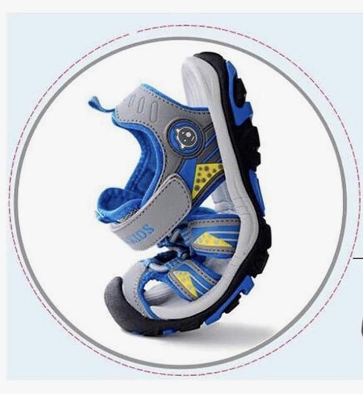 Coga Blue & Grey Kids Closed Toe Sandals Little Boy Size 1.5