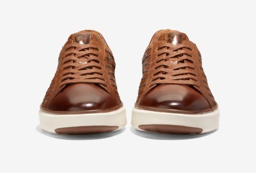 Cole Haan C37129 Size 9.5 Men's Topspin Woven LeatherLux Sneaker Brittish Tan