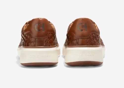 Cole Haan C37129 Size 9.5 Men's Topspin Woven LeatherLux Sneaker Brittish Tan