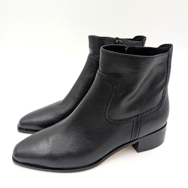Cole Haan Naia Pointed Toe Block Heel Booties Women's Black Size US8B EU39