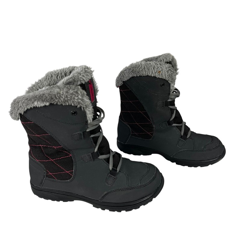 Columbia Boots Girls 5 Ie Maided II Gray Snow Winter Faux Fur Insulated