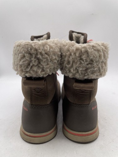 Columbia Snow Ankle Boot Girl's Sz 5 Brown Suede LaceUp Waterproof BY2731-255