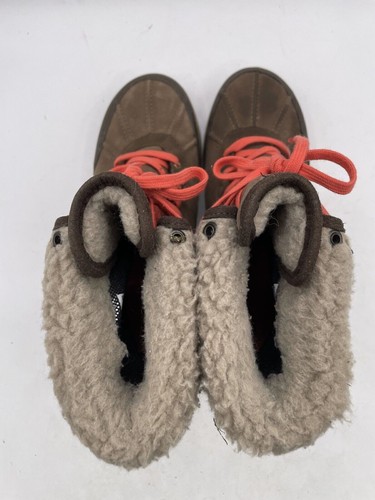 Columbia Snow Ankle Boot Girl's Sz 5 Brown Suede LaceUp Waterproof BY2731-255