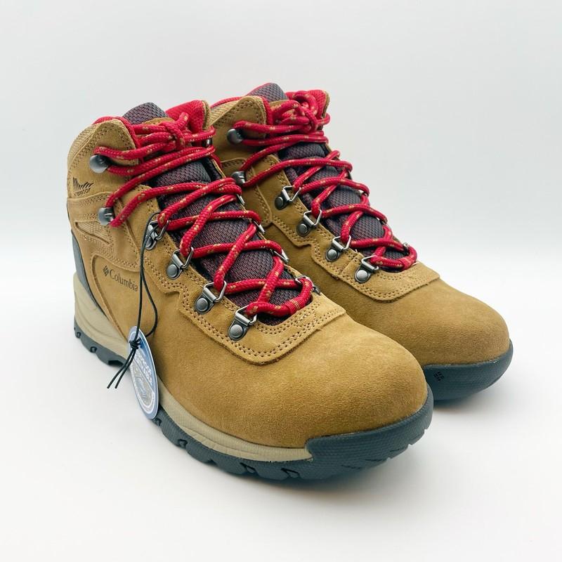 Columbia Womens Newton Ridge Plus Amped Hiking Boots Size 9.5 Tan Red WP NIB