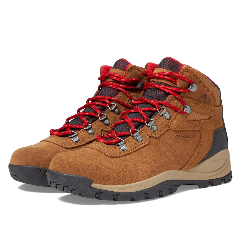 Columbia Womens Newton Ridge Plus Amped Hiking Boots Size 9.5 Tan Red WP NIB