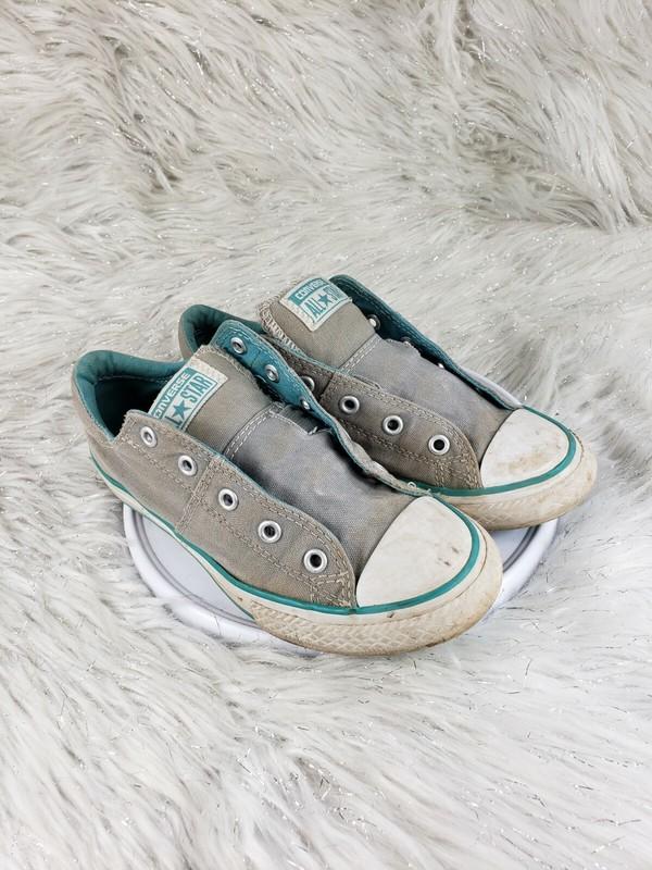 CONVERSE ALL STAR 654886C Juniors Size US 2 EUR 33.5 Gray Blue Slip On Sneakers