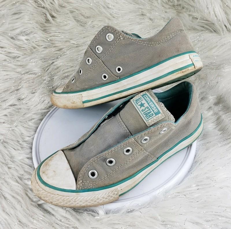CONVERSE ALL STAR 654886C Juniors Size US 2 EUR 33.5 Gray Blue Slip On Sneakers