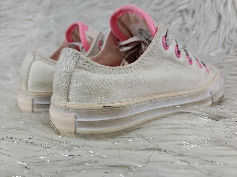 CONVERSE ALL STAR 656036F Junior Girls White Pink Sparkly Size US 11 / EUR 28