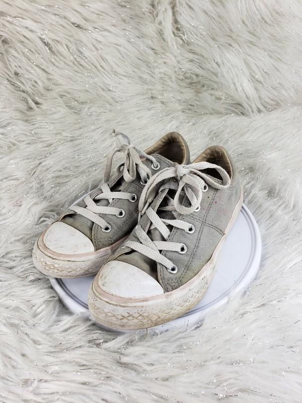 CONVERSE ALL STAR 660908F Girls Juniors Size 2 Gray Pink Shoes Sneakers