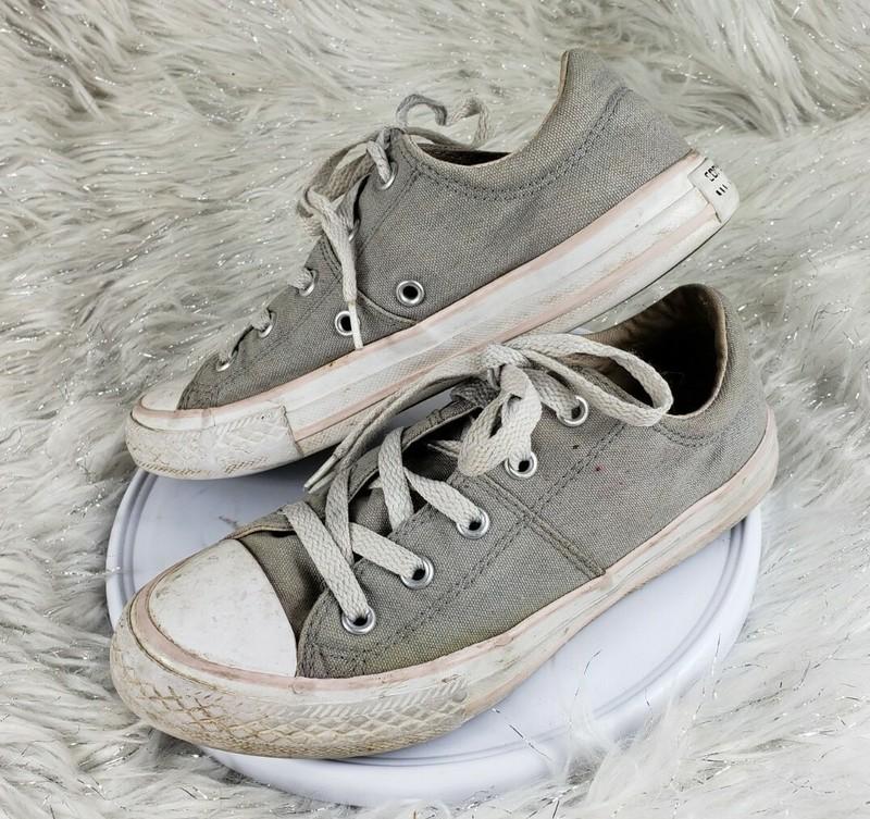 CONVERSE ALL STAR 660908F Girls Juniors Size 2 Gray Pink Shoes Sneakers