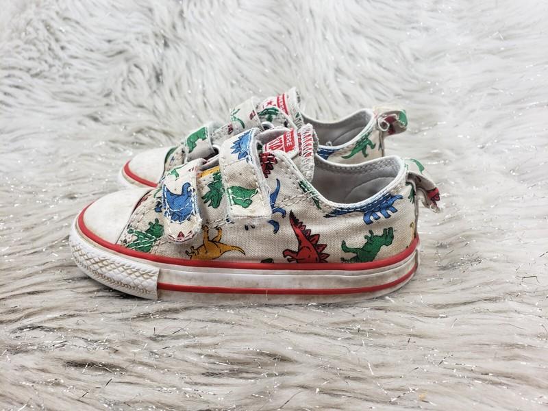 CONVERSE ALL STAR 76713C Dinosaur Easy On Sneakers White Size Kids US 7 EUR 23