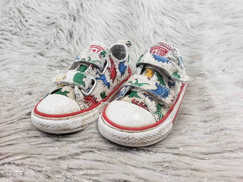 CONVERSE ALL STAR 76713C Dinosaur Easy On Sneakers White Size Kids US 7 EUR 23