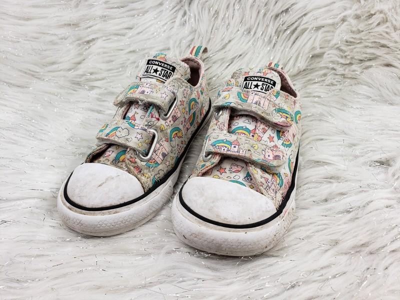 CONVERSE ALL STAR 772945F Gray Rainbows Pink Castle Princess Sneakers Size 10