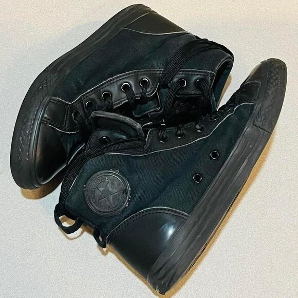 CONVERSE All Star Black High Tops Junior 3 Thick Heavy Duty Sneakers