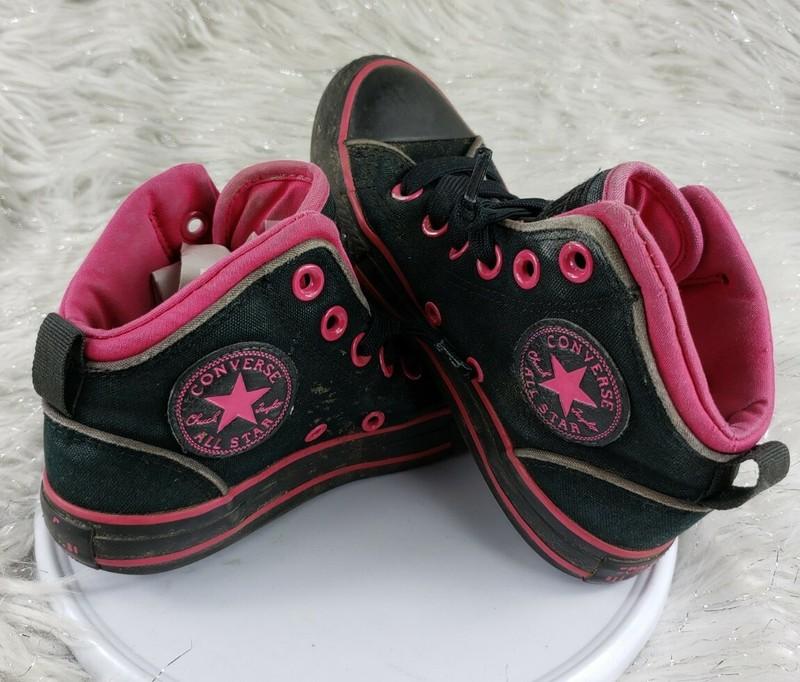 CONVERSE ALL STAR Chuck Taylor Black Pink Lace Up Juniors Size 13 Sneakers