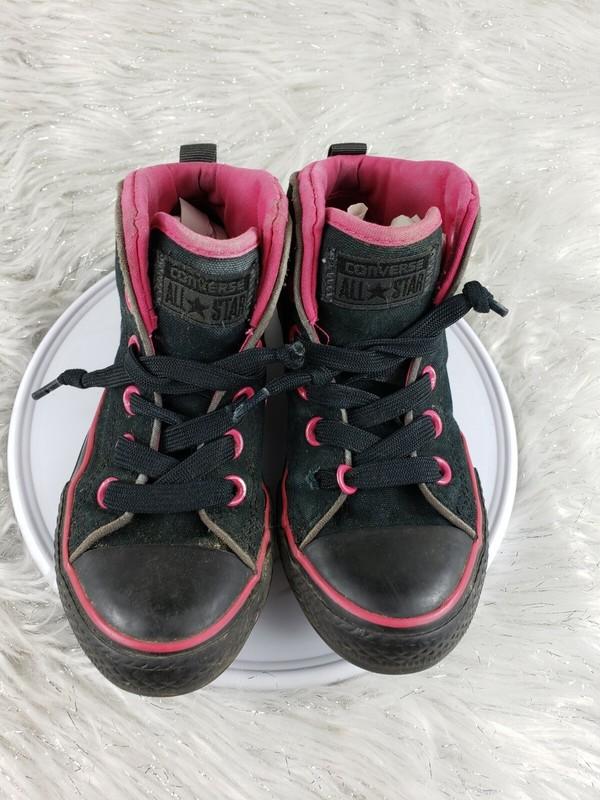 CONVERSE ALL STAR Chuck Taylor Black Pink Lace Up Juniors Size 13 Sneakers