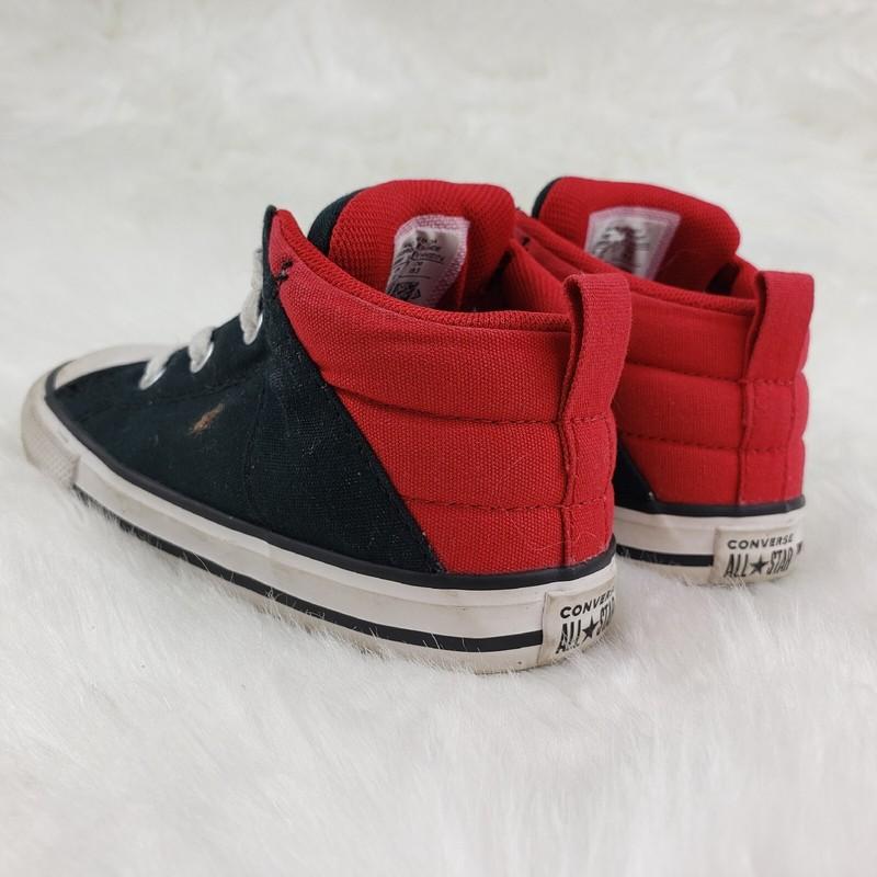 CONVERSE ALL STAR Chuck Taylor Black Red Sneakers Toddler Little Kids Size 10