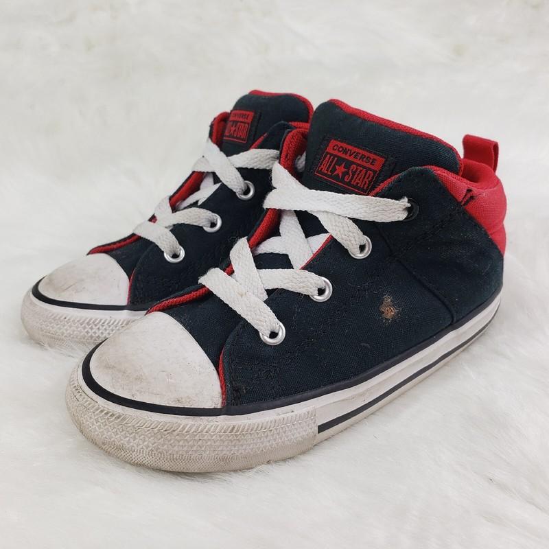 CONVERSE ALL STAR Chuck Taylor Black Red Sneakers Toddler Little Kids Size 10