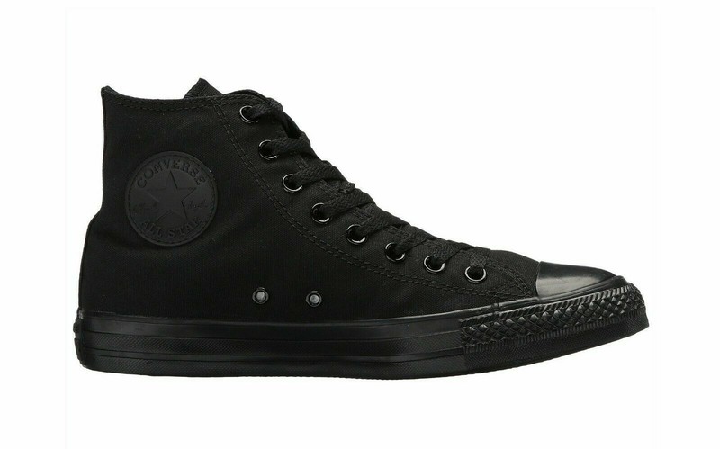 CONVERSE All Star Chuck Taylor High Boys Girls Shoes Black Mono Canvas Sneakers