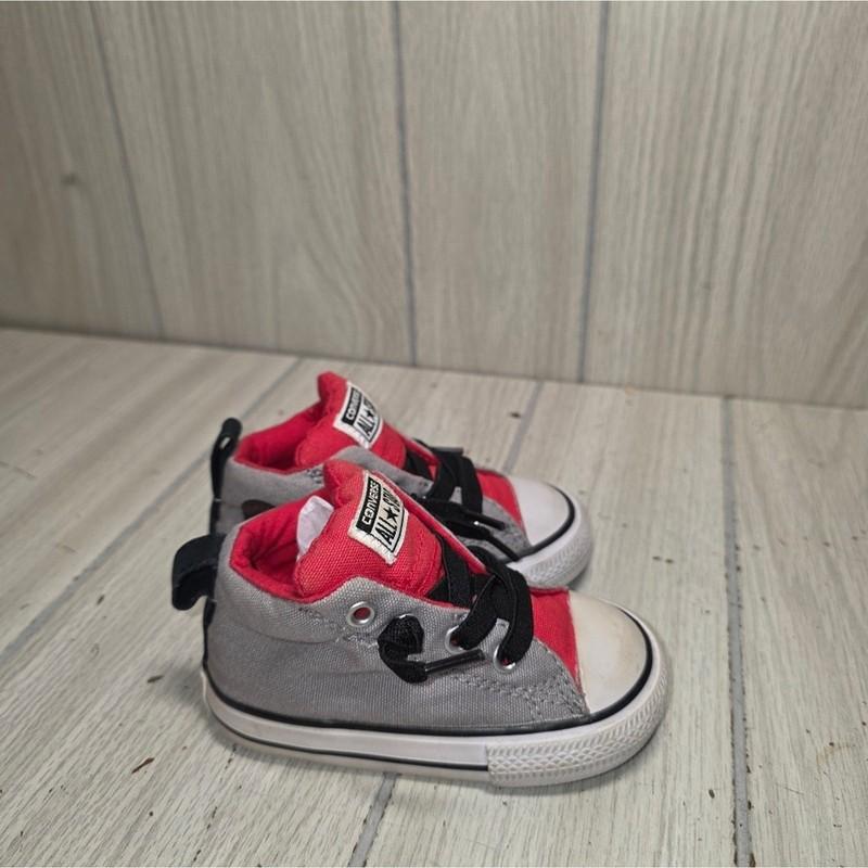 Converse All Star Chuck Taylors Gray Red Infant Shoes Size 5