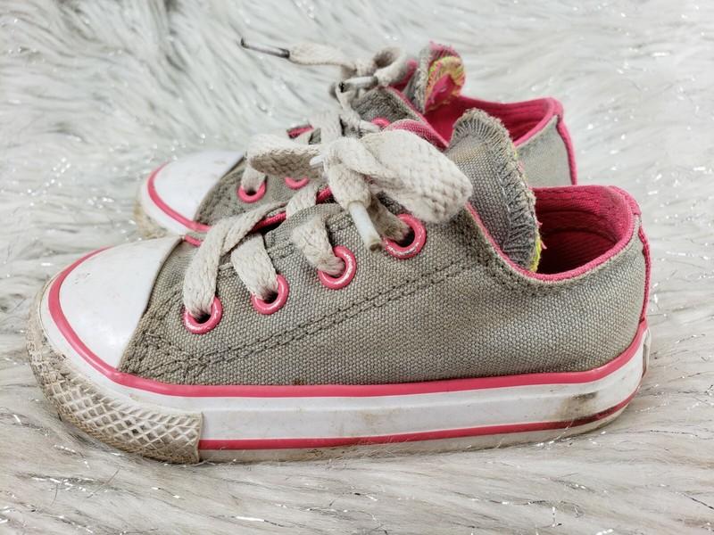 CONVERSE ALL STAR Gray Pink Sneakers Toddler Infamt Size 6