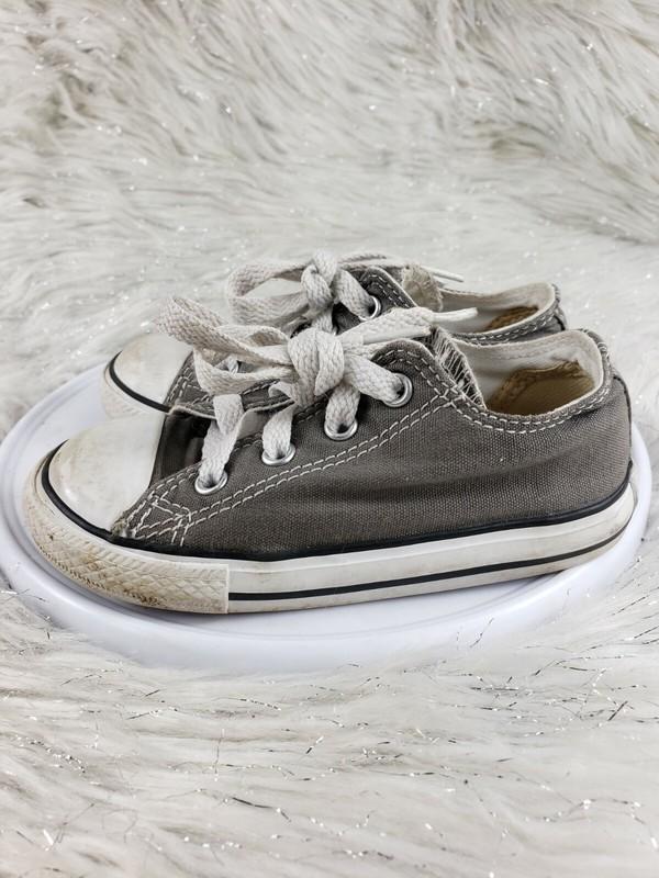 CONVERSE ALL STAR Infants Size 8 Gray Lace Up Sneakers